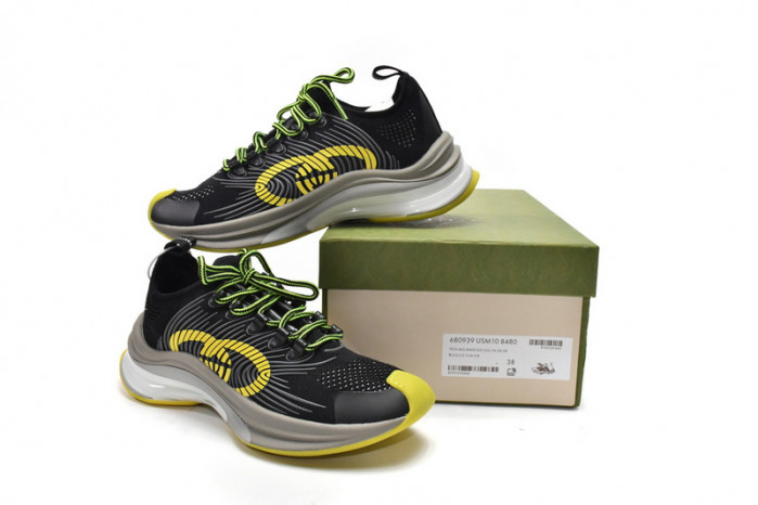 G*u*i run sneakers black yellow